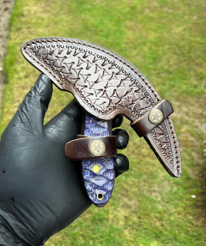 Handmade Damascus Ulu Knife