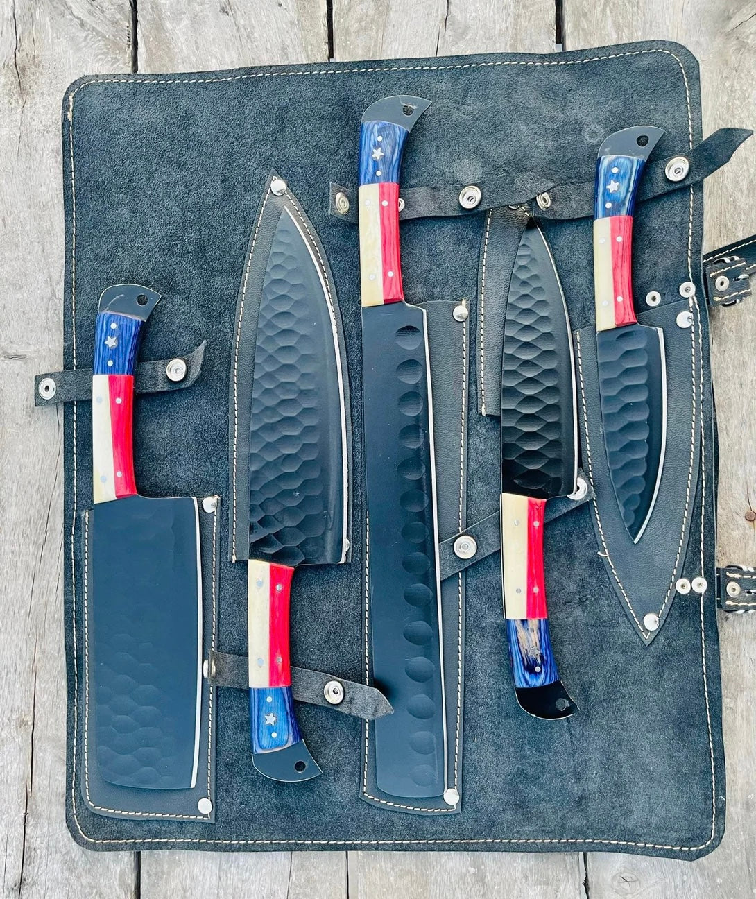 Handmade J2 Steel BBQ/Chef/Kitchen Knife Set