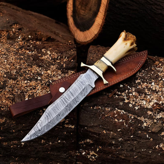 Damascus Steel Hunting Knives - Custom Handmade knife - Hand Forged Damascus steel Knife