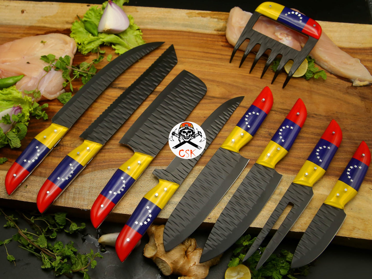 Custom Black Stainless Steel Chef Knives