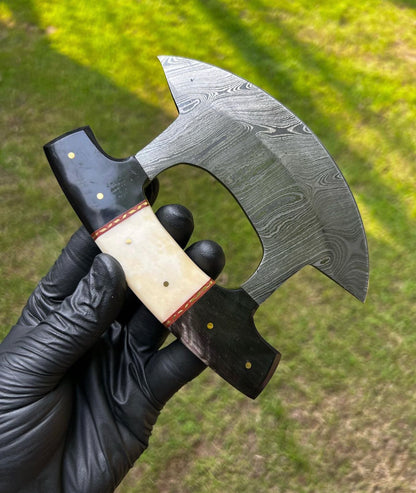 Unique Custom made Damascus Steel Ulu Knife