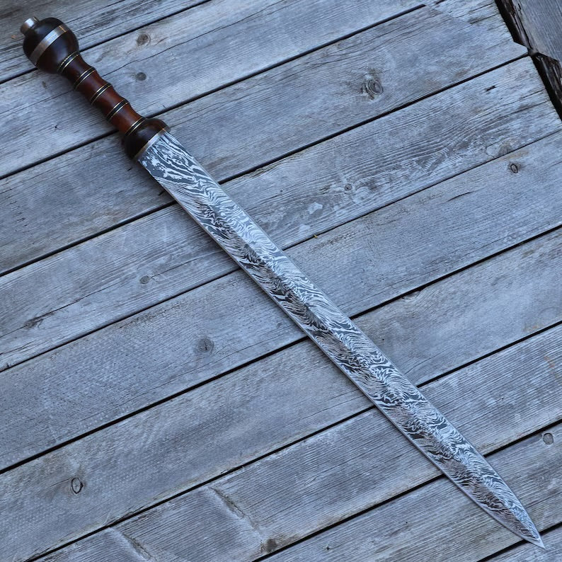 Handmade Damascus Steel Roman Gladius Sword