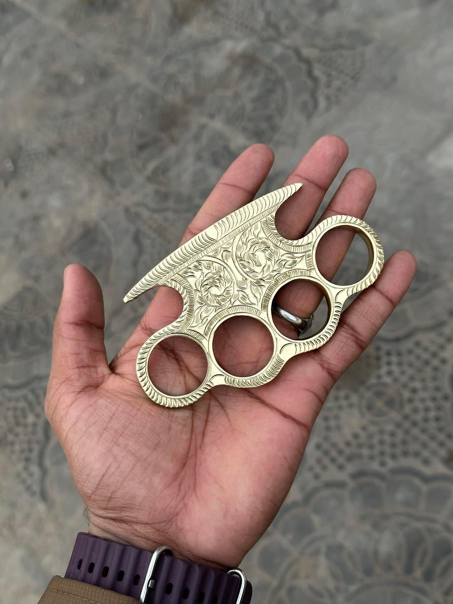 Custom engraved brass knuckle