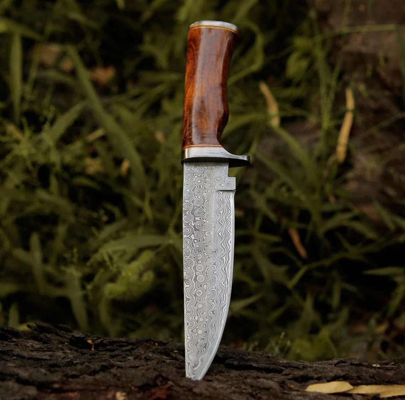 HANDMADE CRUCIFIER HUNTING KNIFE WITH EXOTIC ROSEWOOD HANDLE