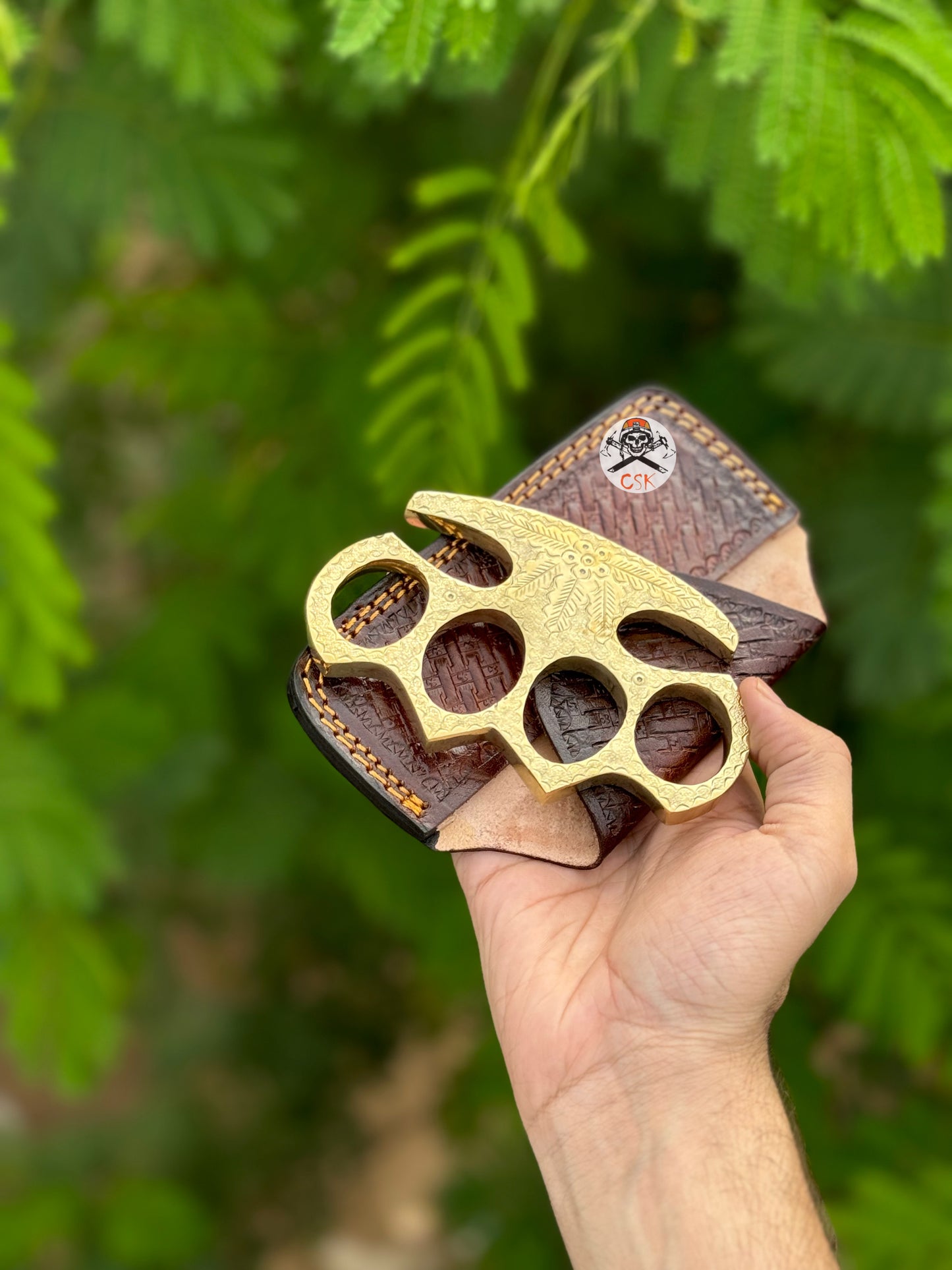 Custom engraved brass knuckle