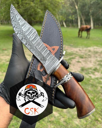 Handmade Damascus steel Camping Hunting Knife