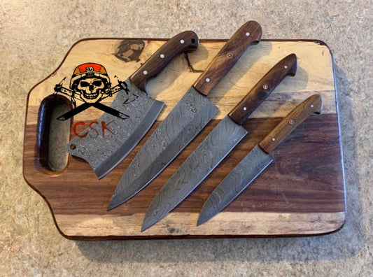 kitchen chef knives 4(Pcs) Damascus set