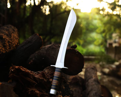 Hand Made J2 Steel Camping Knife, Multi Functional Outdoor Companion With Horn & Wood Handle