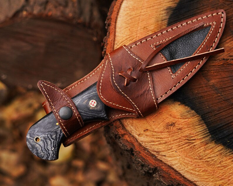 Bocat Damascus Steel Hunting Knife by cskforged