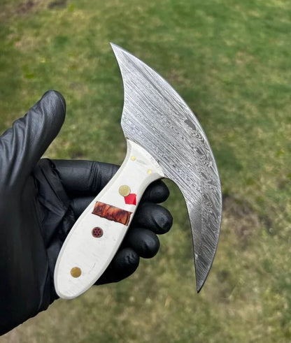 Handmade Damascus Ulu Knife