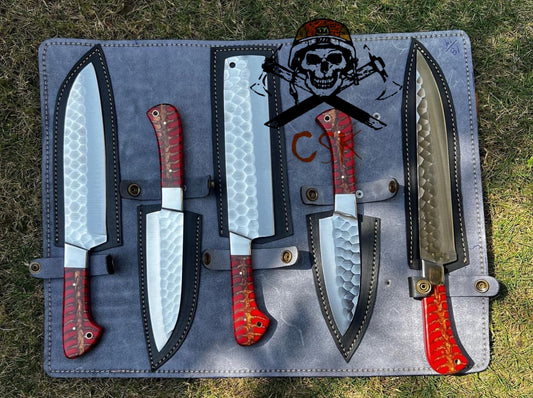 Handmade D2 Steel 5pcs Pro Chef Knife Set