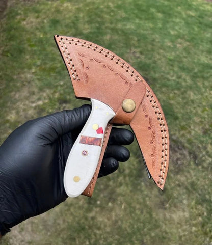 Handmade Damascus Ulu Knife