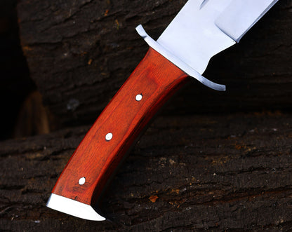 Handcrafted Rambo-Style Machete | Stainless Steel Hunting & Survival Knife with Wood Handle