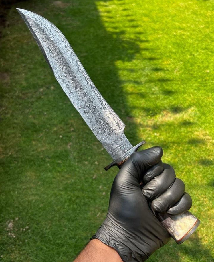 Custom Made Damacus Steel Camping Knife