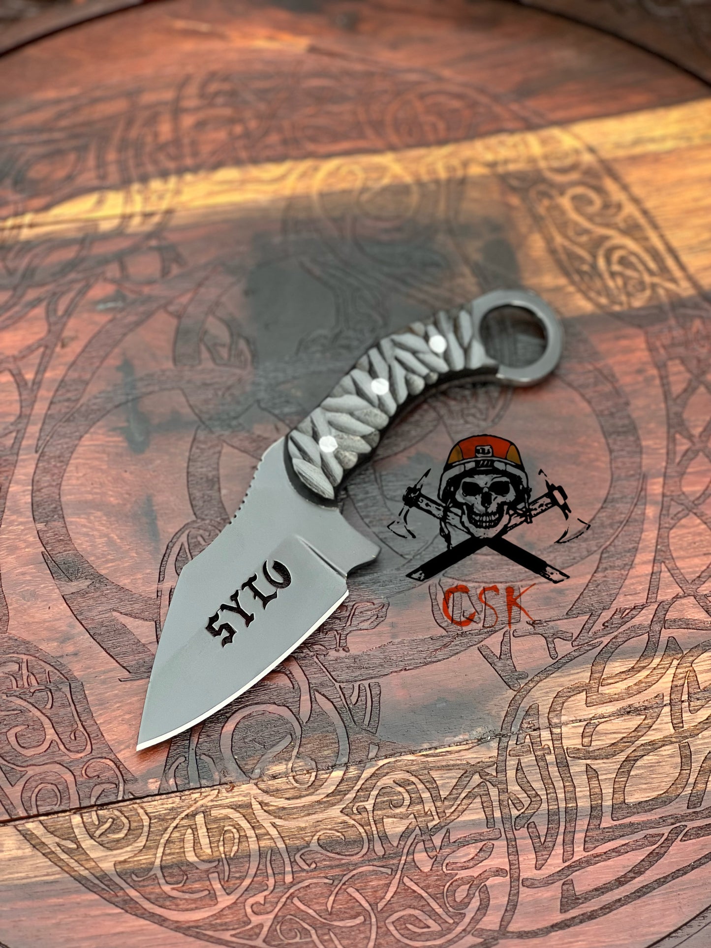 SYLO-Knife Full Tang  Handmade J2 Steel Ring-Tail Grip