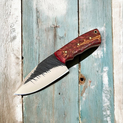 HUNTING KNIFE WITH PINE CONE HANDLE HIGH CARBON STEEL, HANDMADE FIXED BLADE KNIFE