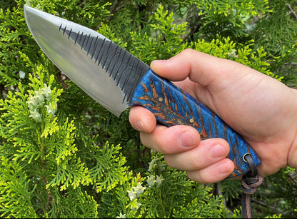 Handcrafted Hunting Knife | Personalized Fixed Blade with Pine Cone Handle