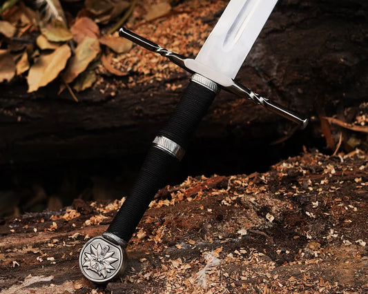 Custom Handmade Witcher Sword, Wild Hunt Geralt of Rivia Limited edition White Wolf Monster Slayer Sword, Replica Swords