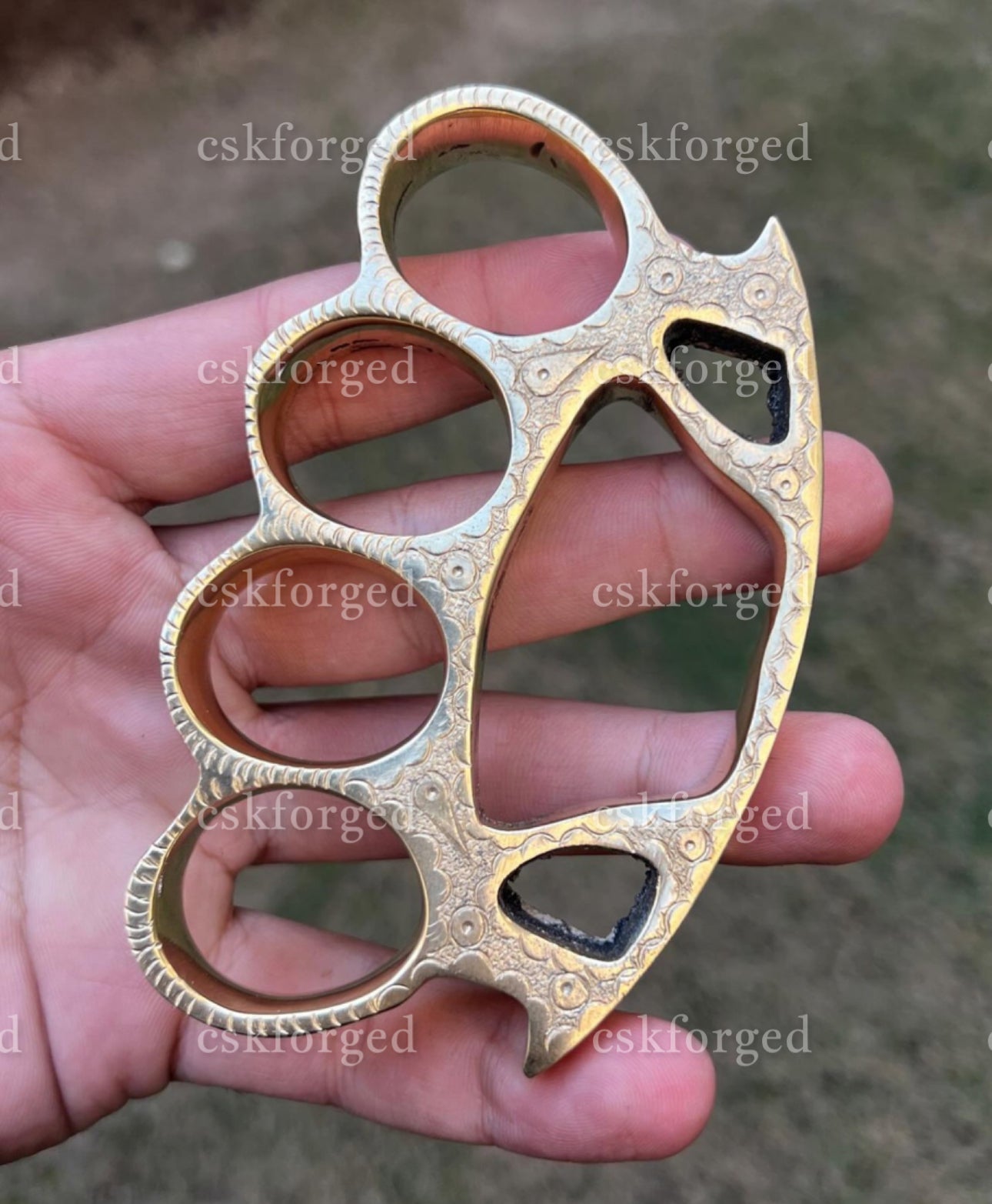 Premium Hand Casted Engraved Brass knuckle