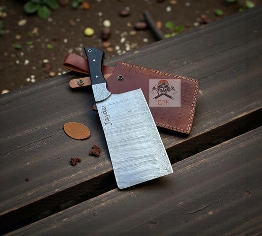 Hand-Forged Butcher & Kitchen Cleaver -13” Damascus Chef Chopper Knife