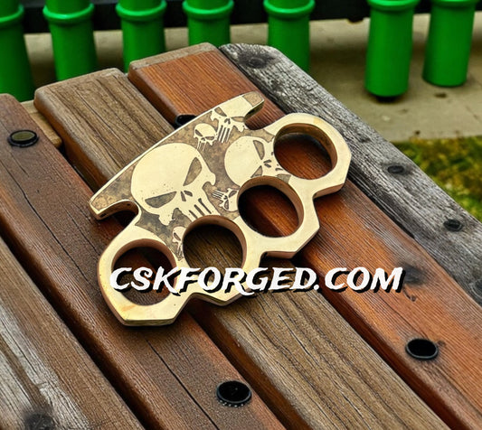 Handmade Skull Engraved Brass Knuckle