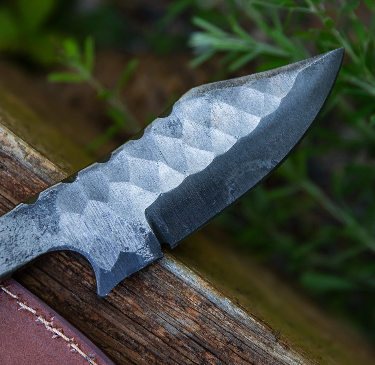 Diamond in the Rough Twisted Railroad Spike Knife | Full Tang Clip Point Camping Hiking Gifts for Him Hunting Blade