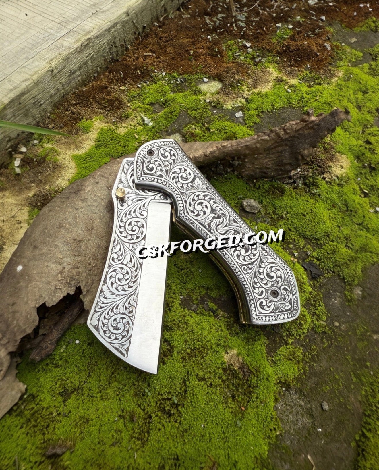 Hand-Engraved Scrollwork Pocket Knife