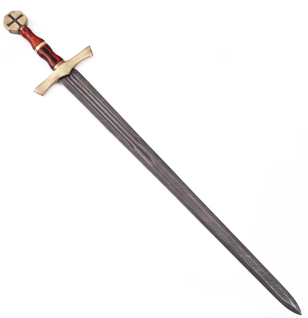 Descendent of the Holy Knights Damascus Steel Templar Knight Sword, Viking Sword