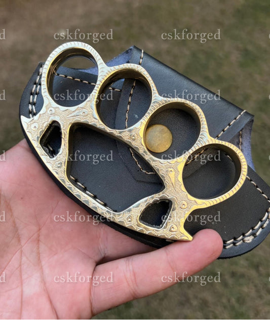 Premium Hand Casted Engraved Brass knuckle