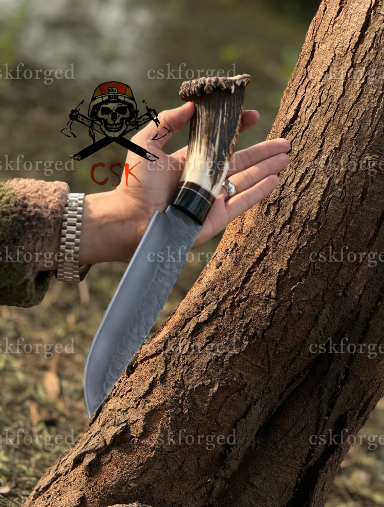 Custom Handmade Stone Texture Hand Forged 1095 High Carbon Steel Vintage Viking Knife