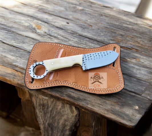 Cowboy Knife with Belt Sheath - Rasp Steel Ranch Knife