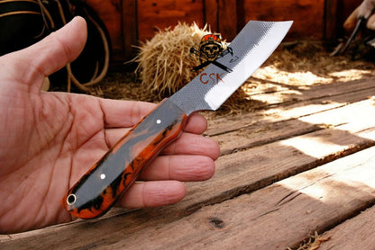 Handmade Cowboy Western Knife with Epoxy Resin Handle