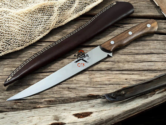 Handmade Personalized Fillet Knife with Rosewood Handle