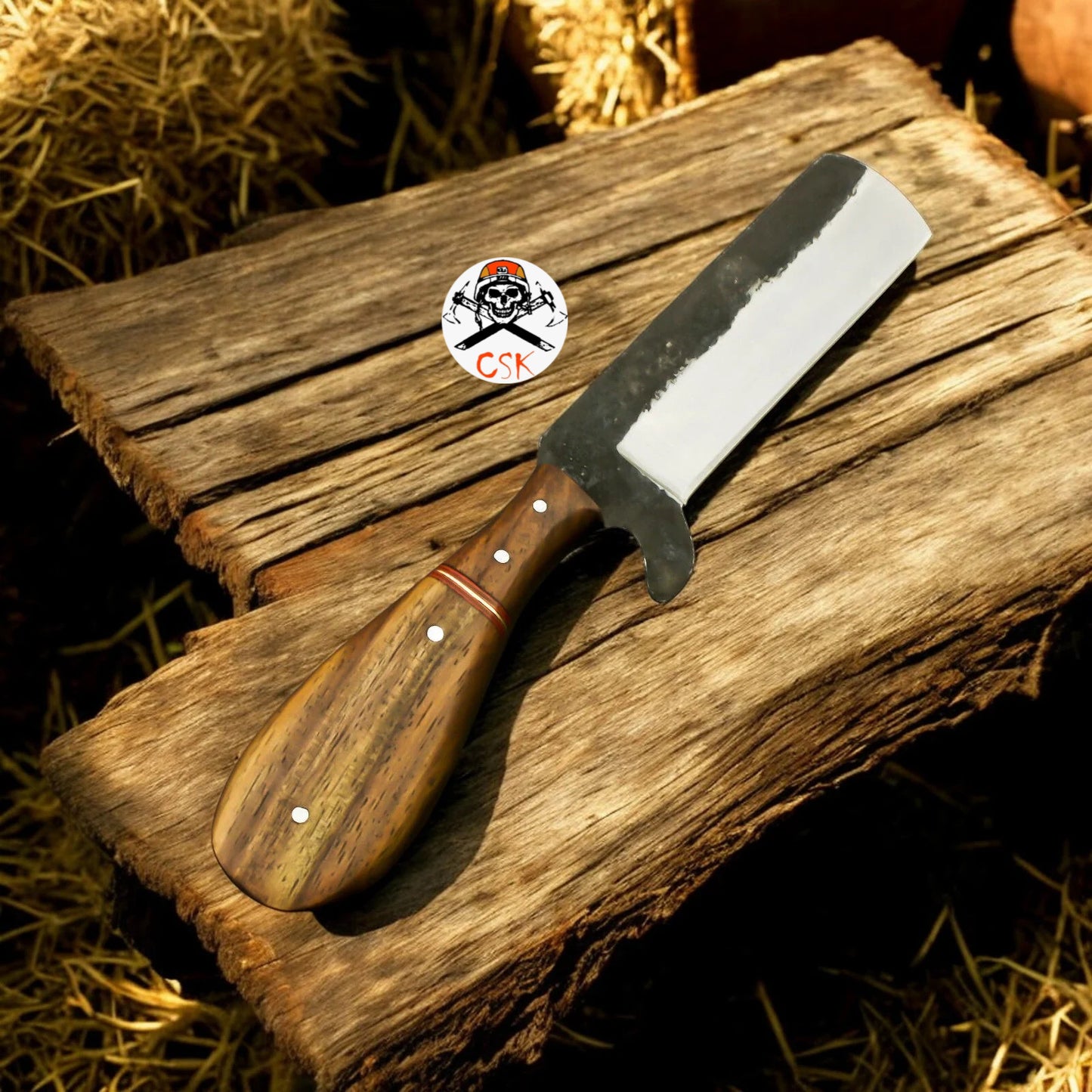 Handmade Bull Cutter Knife with Rosewood Handle