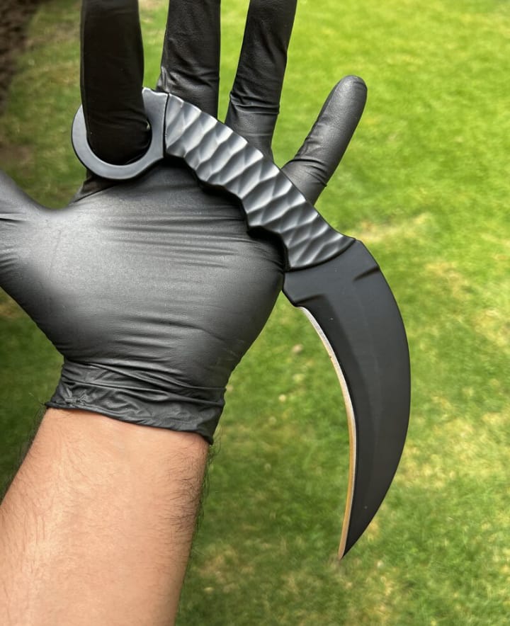 Hand Forged D2 steel Black Coated karambit knife