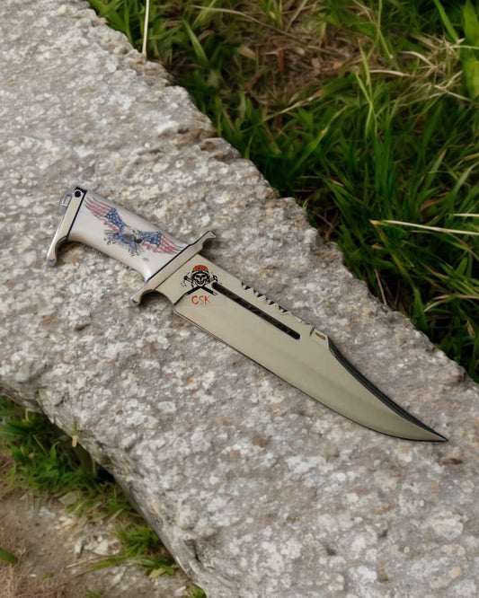 Patriotic Rambo Knife – Eagle Handle Logo & Tactical Blade