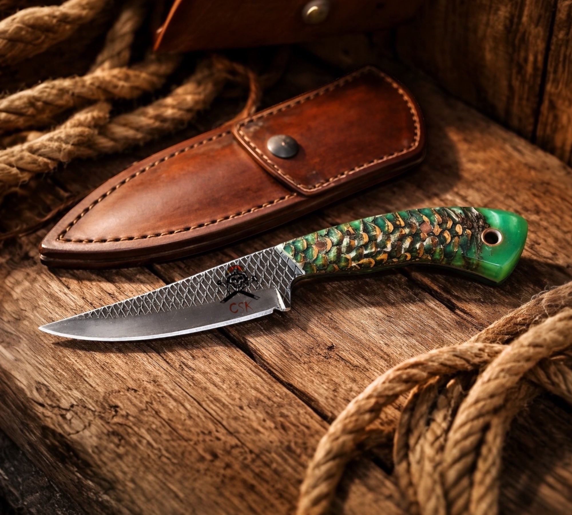 Rasp Forged Knife D2 Steel Frontier Belt Knife with Sheath – cskforged