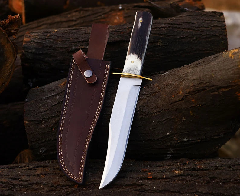 Antler Hunting Knife Handmade Stainless Steel Best Hunting Companion Knife