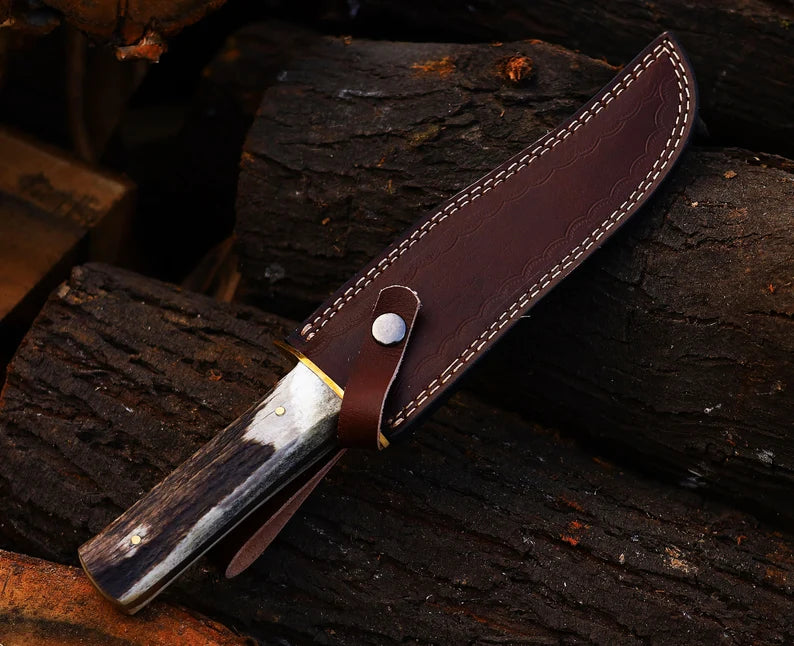 Antler Hunting Knife Handmade Stainless Steel Best Hunting Companion Knife