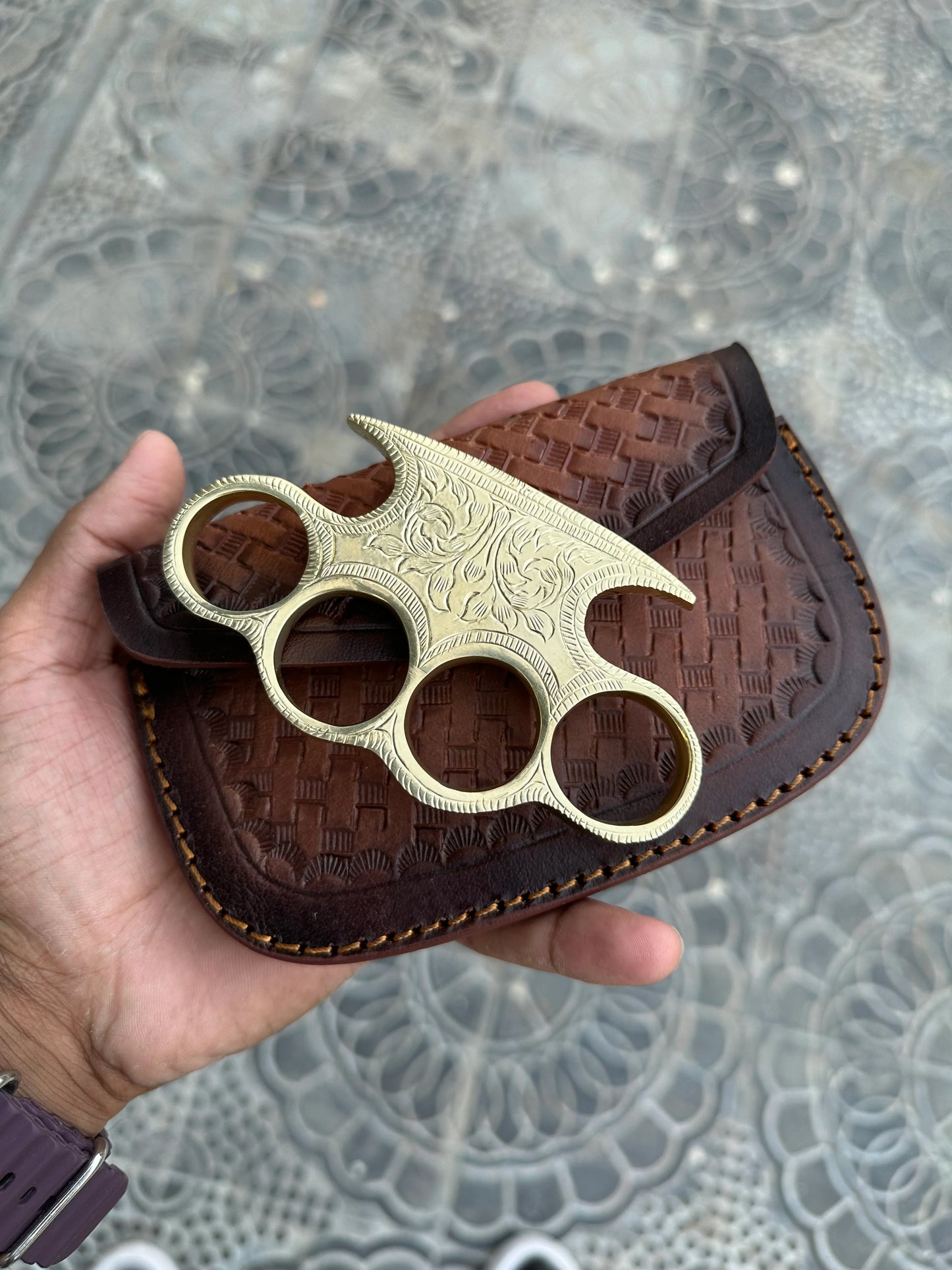 Premium Handmade Brass Engraved Knuckle
