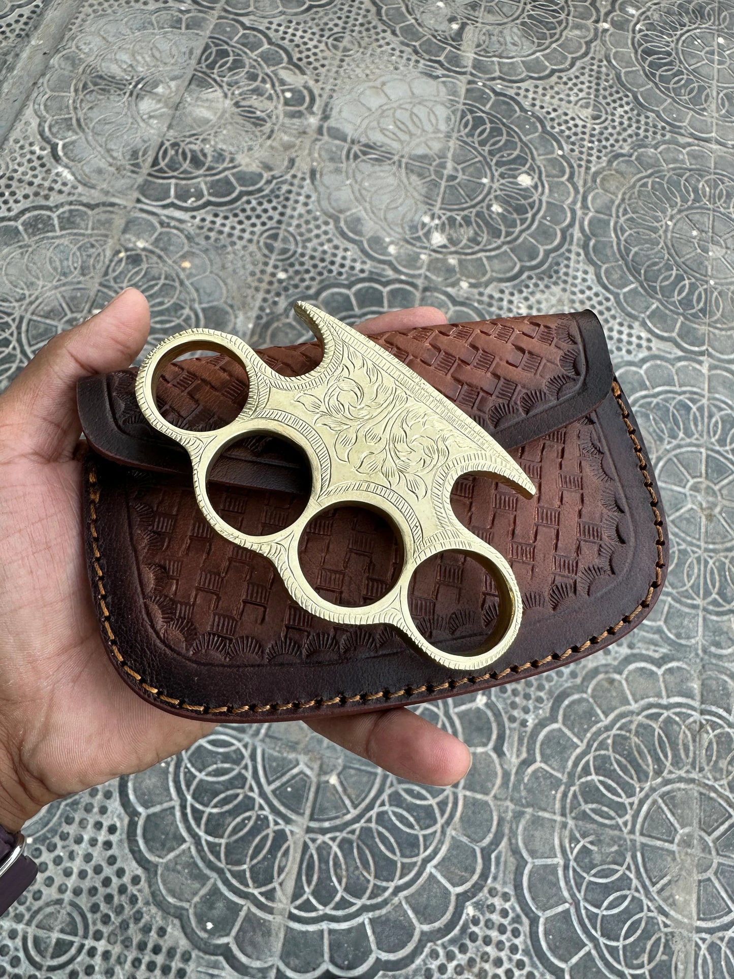 Premium Handmade Brass Engraved Knuckle