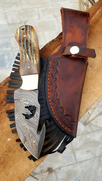 Custom Handmade Damascus Steel Hunting Knife