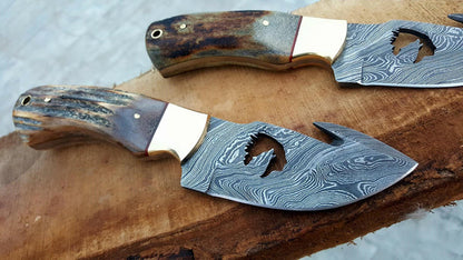 Custom Handmade Damascus Steel Hunting Knife