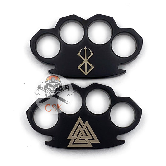 Viking Runes Berserker and The Valknut Runes Super Heavy Viking Brass Knuckles