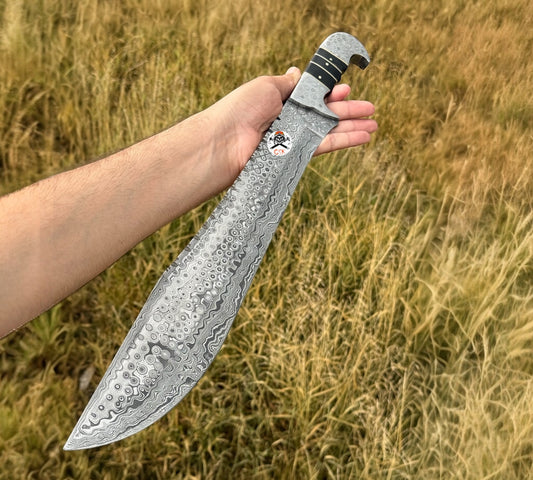 Jungle Viper Damascus Machete – Handmade Beast