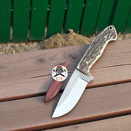 COWBOY RANGER’S LEGACY KNIFE WITH ANTLER HANDLE & WESTERN SHEATH