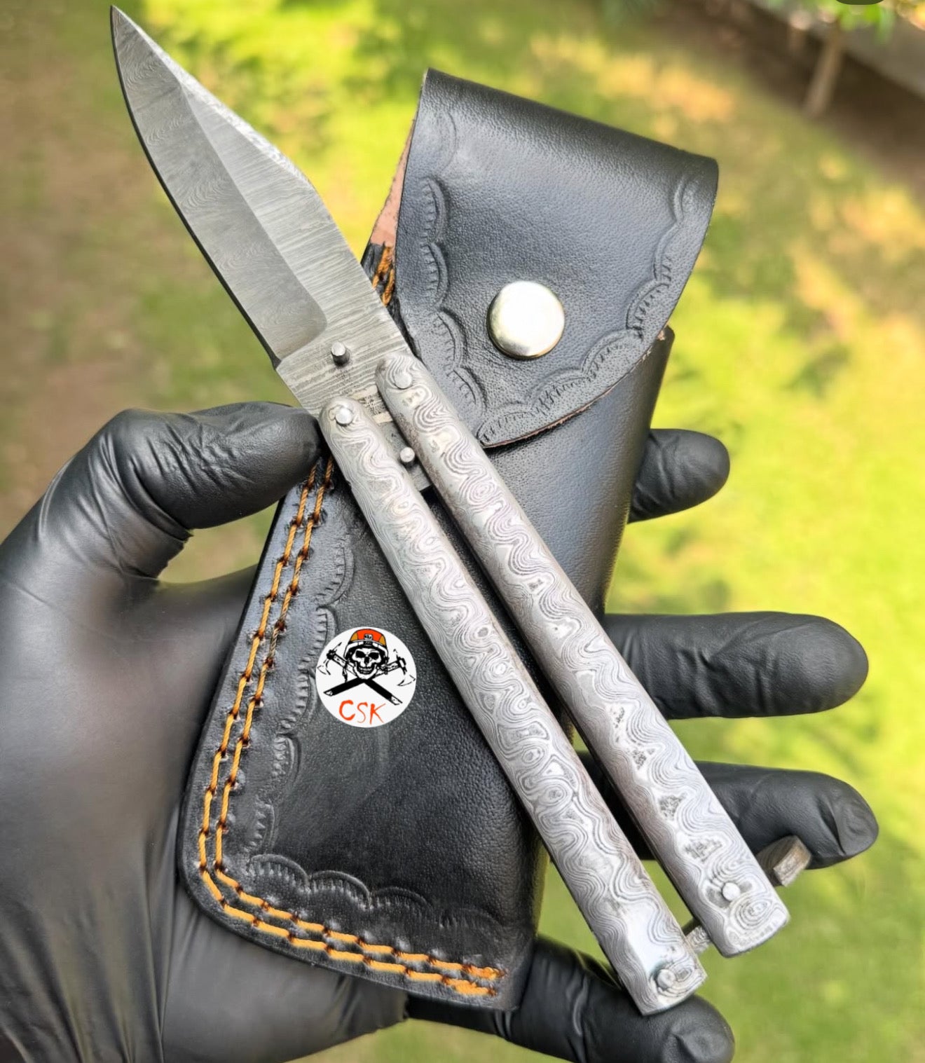 Personalized Damascus Steel Pocket Knife- Custom Valentines Day Gift Knife for Husband