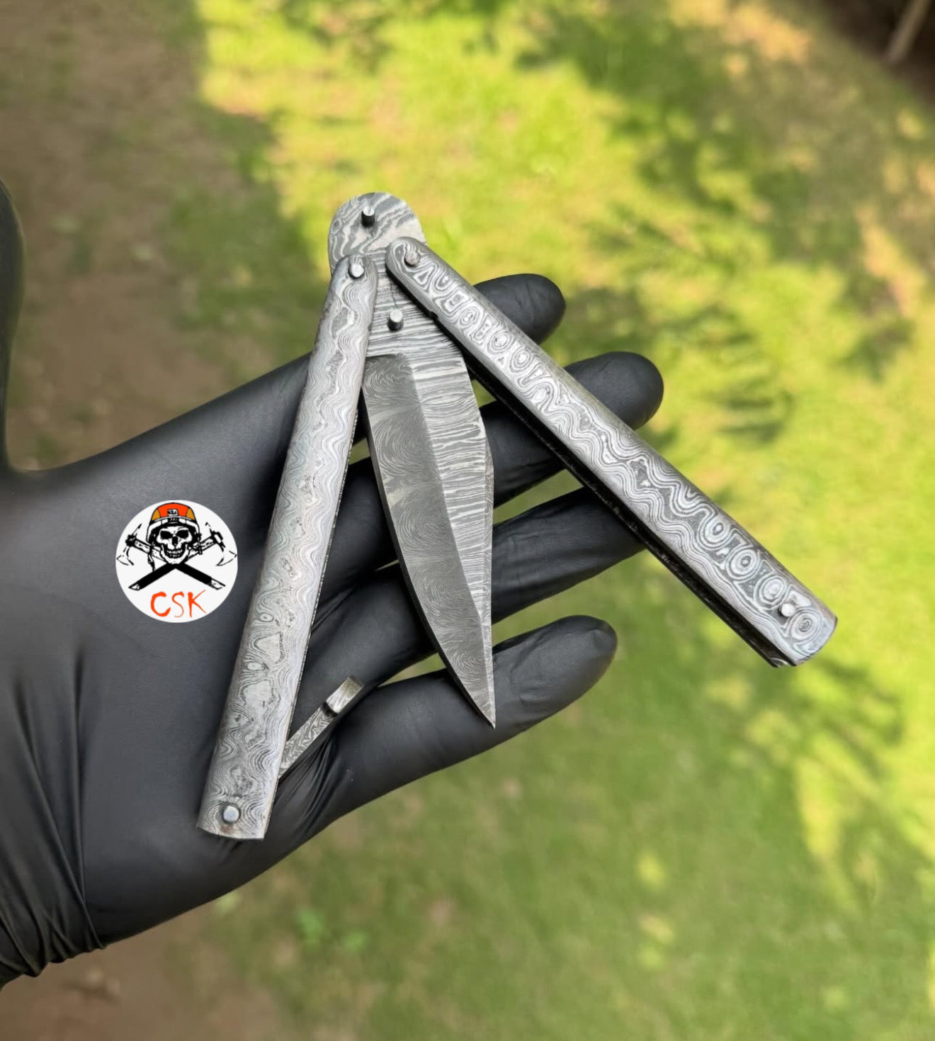 Personalized Damascus Steel Pocket Knife- Custom Valentines Day Gift Knife for Husband