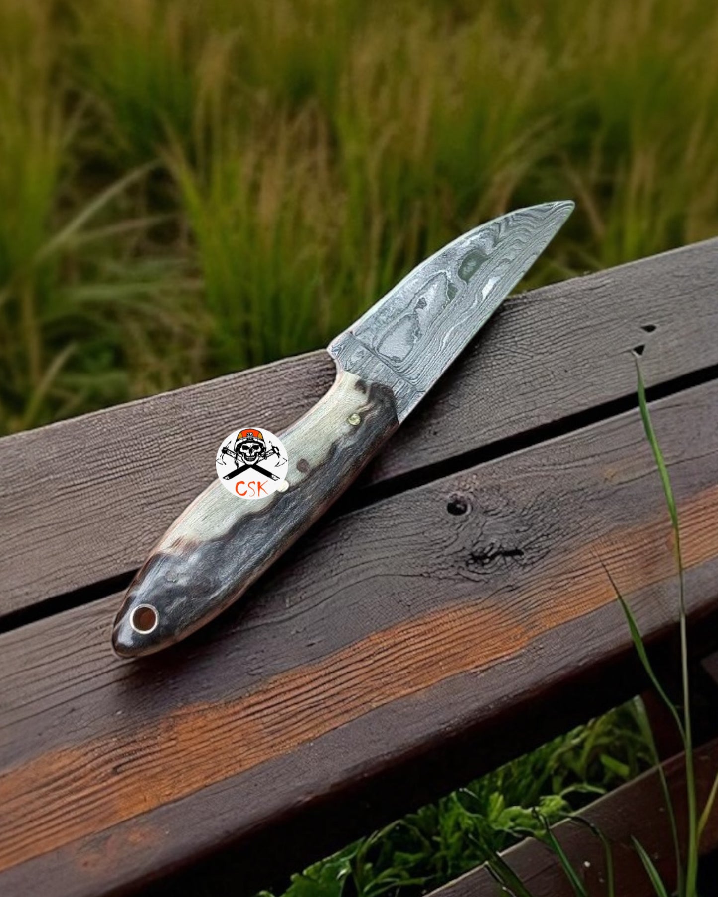 BUCKAROO BELT KNIFE FOR COWBOY SHEAP HORN HANDLE