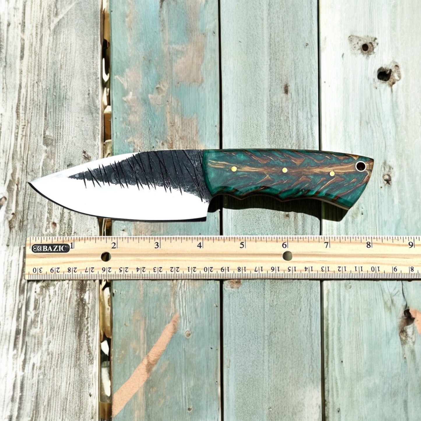 HUNTING KNIFE WITH PINE CONE HANDLE HIGH CARBON STEEL, HANDMADE FIXED BLADE KNIFE